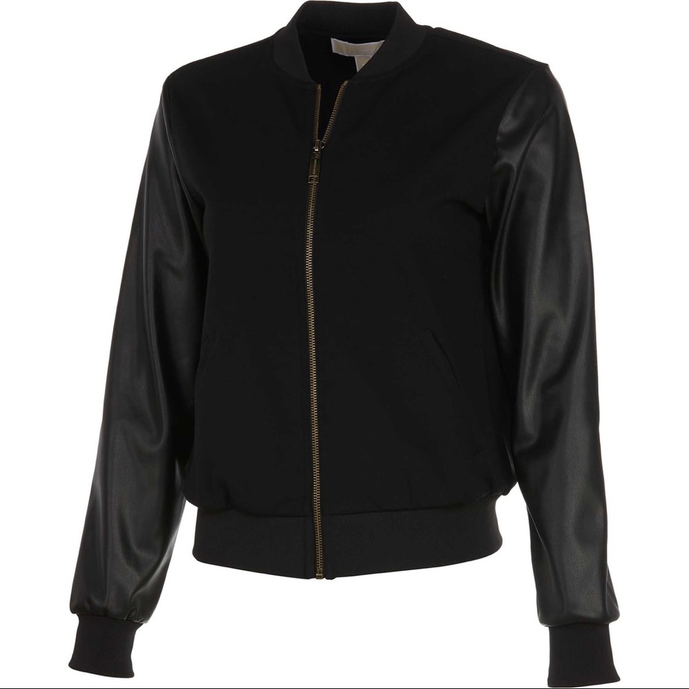 NWT. MICHAEL by Michael Kors Mixed-Media Bomber Jacket. Size: Small